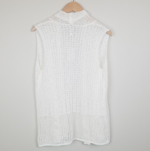 Chico's White Sigrid Knitted Crochet Vest size 0 - Picture 2 of 4